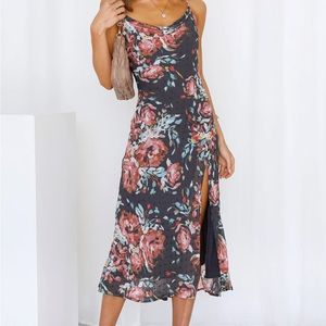 Hello Molly Navy Floral Midi Dress Size S
